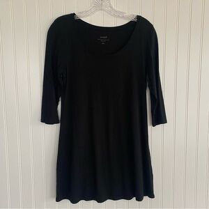 J. Jill (purejill) Black ballet/sleeve Tunic with 3/4 Sleeves